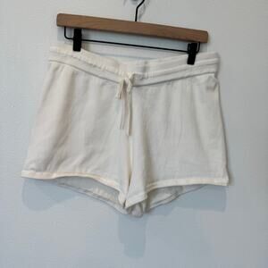 Banana Republic White Knit Lounge Cotton Blend Pull On High Rise Shorts Medium